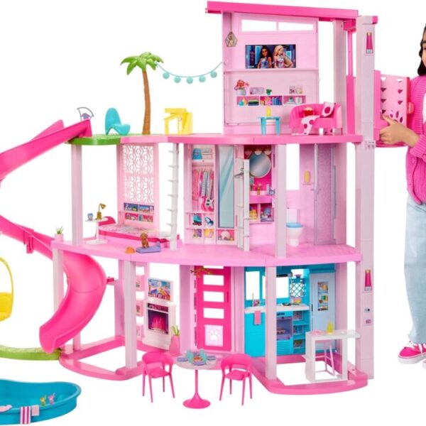 Barbie Dreamhouse 2023, Pool Party Doll House with 75+ Pieces and 3-Story Slide